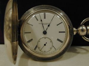Early 1876 18s Rockford KW / KS Coin Silver Hunter Case Pocket Watch