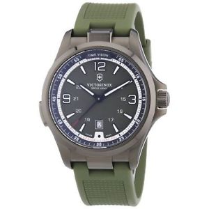 Victorinox Swiss Army Men's Night Vision 241595 Green Rubber Swiss Quartz Watch