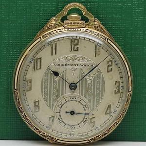 1900's ART DECO CORGEMONT 18K SOLID GOLD ENAMEL MANUAL WIND POCKET WATCH
