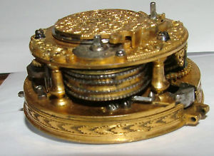 Verge fusee, Dumb quarter repeater movement  by Windmills London c 1710