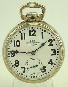 1928 Cleveland Ball 23J Illinois 16 Size GD 810 Railroad Orig Case Pocket Watch