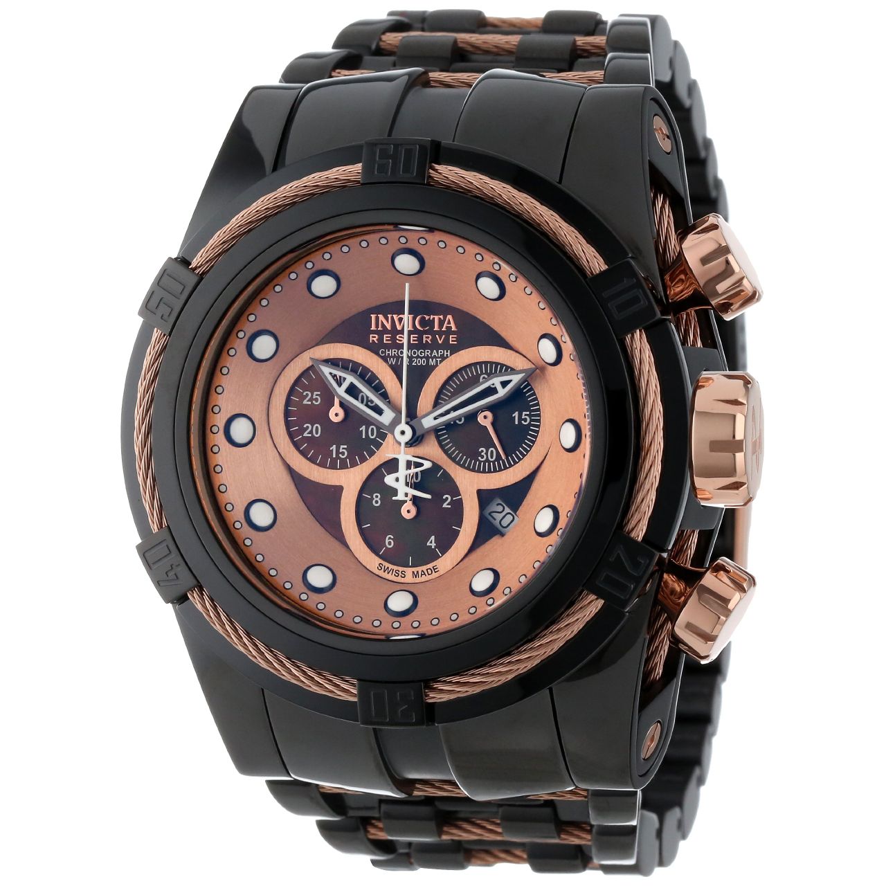 Invicta Men's 12748 Bolt Reserve Chronograph Brown Mother-Of-Pearl Dial Black Io