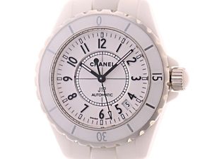 Pre-Owned CHANEL J12 H0970 Men's Ceramic White Automatic Watch, MD
