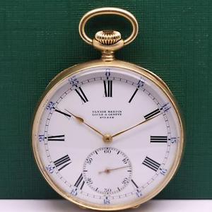 1915's ULYSSE NARDIN CHRONOMETER 18K SOLID YELLOW GOLD ENAMEL DIAL POCKET WATCH