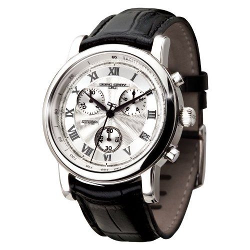 Jorg Gray Leather Chrono Silver Dial Men's watch #JG7200-11