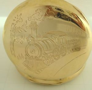 GORGEOUS 14K Yellow Gold Waltham Rail Road Train 16S 16 Size Pocket Watch Case