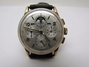 Vintage Universal GeneveTri-Compax Triple Date MoonPhase 18k Rose Solid gold wat