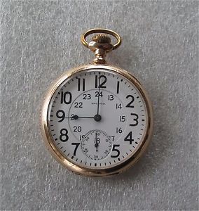 14K Gold American Waltham VANGUARD 23 j Railroad Watch 5 pos. Circa 1911