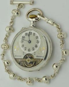 MUSEUM antique Victorian Memento Mori Skull Doctors silver Hebdomas 8 days watch