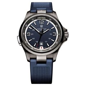 Victorinox Swiss Army Blue Dial Stainless Steel Rubber Quartz Men's Watch 249069