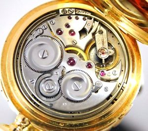 LEON BADER GENEVE BRANDED GRANDE SONNERIE MINUTE REPEATER GOLD 18K POCKET WATCH