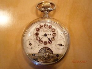 Hebdomas 8 Day .925 Case Calendar Pocket Watch