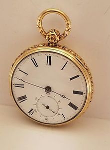 Ellis Samuel Yates 18K Pocket Watch Liverpool England 50mm 109.7 gram not scrap