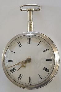 FINE FRENCH SILVER CASE HALF QUARTER REPEATER VERGE FUSEE ANTIQUE POCKET WATCH