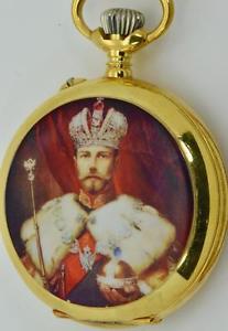 MUSEUM antique Hebdomas 18k gild&enamel 8 days watch for Imperial Russian market