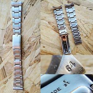 Rolex 20mm Rivet Bracelet 7206 64 end 1957 clasp no logo 5508 6536 6541 6543
