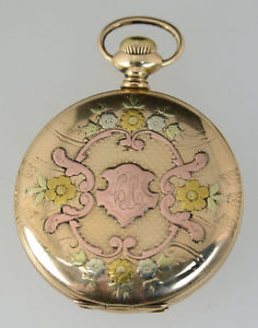 1899 Illinois 23J Sangamo 16s Getty 14K Gold Multi-Color Diamond Hunter’s Case