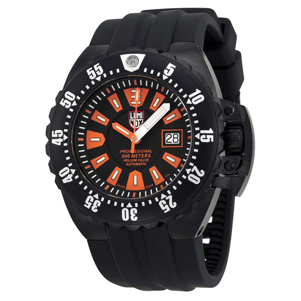 Luminox 1509 Mens Black Dial Analog Automatic Watch with Rubber Strap