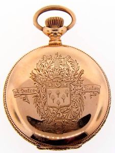 ELGIN 14K SOLID GOLD 15 J  POCKET WATCH PENDANT c. 1884