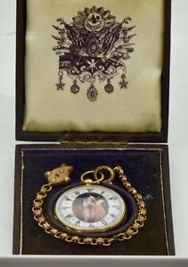 ONE OF A KIND antique 18k gold watch/fancy erotic dial for Ottoman Sultans Court