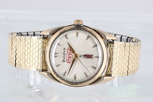 VINTAGE 10K GOLD FILLED BULOVA "DRINK COCA COLA IN BOTTLES" COLLECTOR WATCH 0751