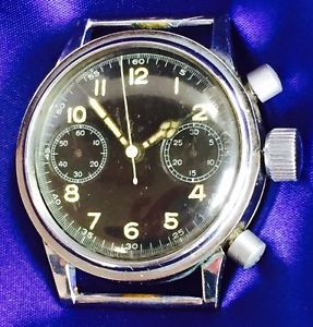 Vintage WWII German Military UROFA 59 TUTIMA Pilot's Chronograph Wrist Watch