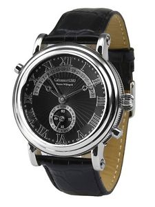 Calvaneo Chef-d'œuvre "PHARON Noir" Blanc dorée Montre automatique