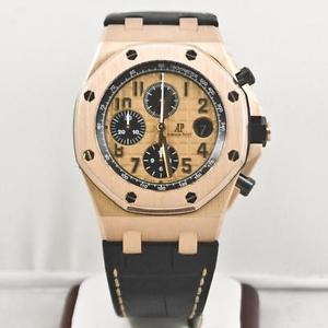 Audemars Piguet 42mm Royal Oak Offshore 18k Rose Gold Watch Pink Dial W Box