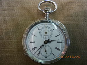 1 A Pocketwatch with Seknd. Stop counter Silver Nuremberg