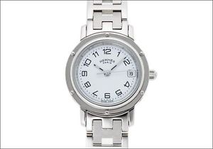 Pre-Owned HERMES Clipper CL4.210 Quartz White Dial Women's Wristwatch, LL