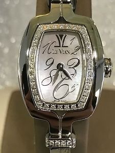 LeVian Stainless Steel Lady's Rectangular Watch With Mother of Pearl Dial-NEW