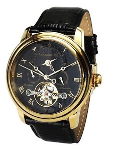 Calvaneo "Evidence Shinyblack EDITION" dorée De luxe Montre automatique Or jaune