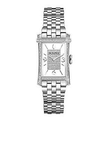 Diamonds Stainless Steel Case and Bracelet White Tone Dial