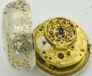 MUSEUM Renaissance Verge Fusee pierced silver case watch by Thomas Lozano c1730s