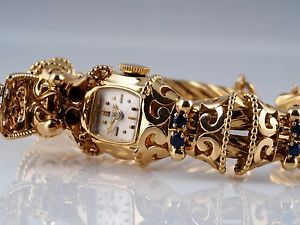 GÜBELIN FEMME épingles montre avec SAPHIRS / 750 GOLD / fiscalité de BUCHERER