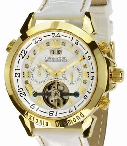 Calvaneo Unique White "Astonia Diamant Doré" Automatique Calendrier Edition