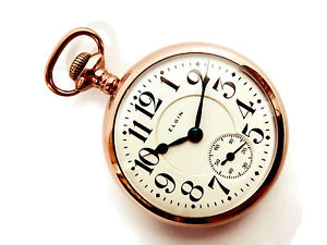 Mega Rare Antique Railroad 18s 21J Elgin Scarce Grade 389 Gold Pocket Watch Mint