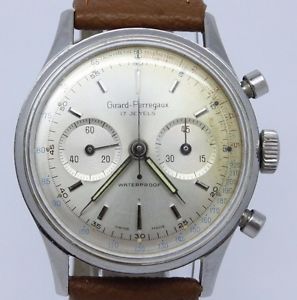 VINTAGE Girard Perregaux 37mm Steel Mens Chronograph Watch EP4 Excelsior Park