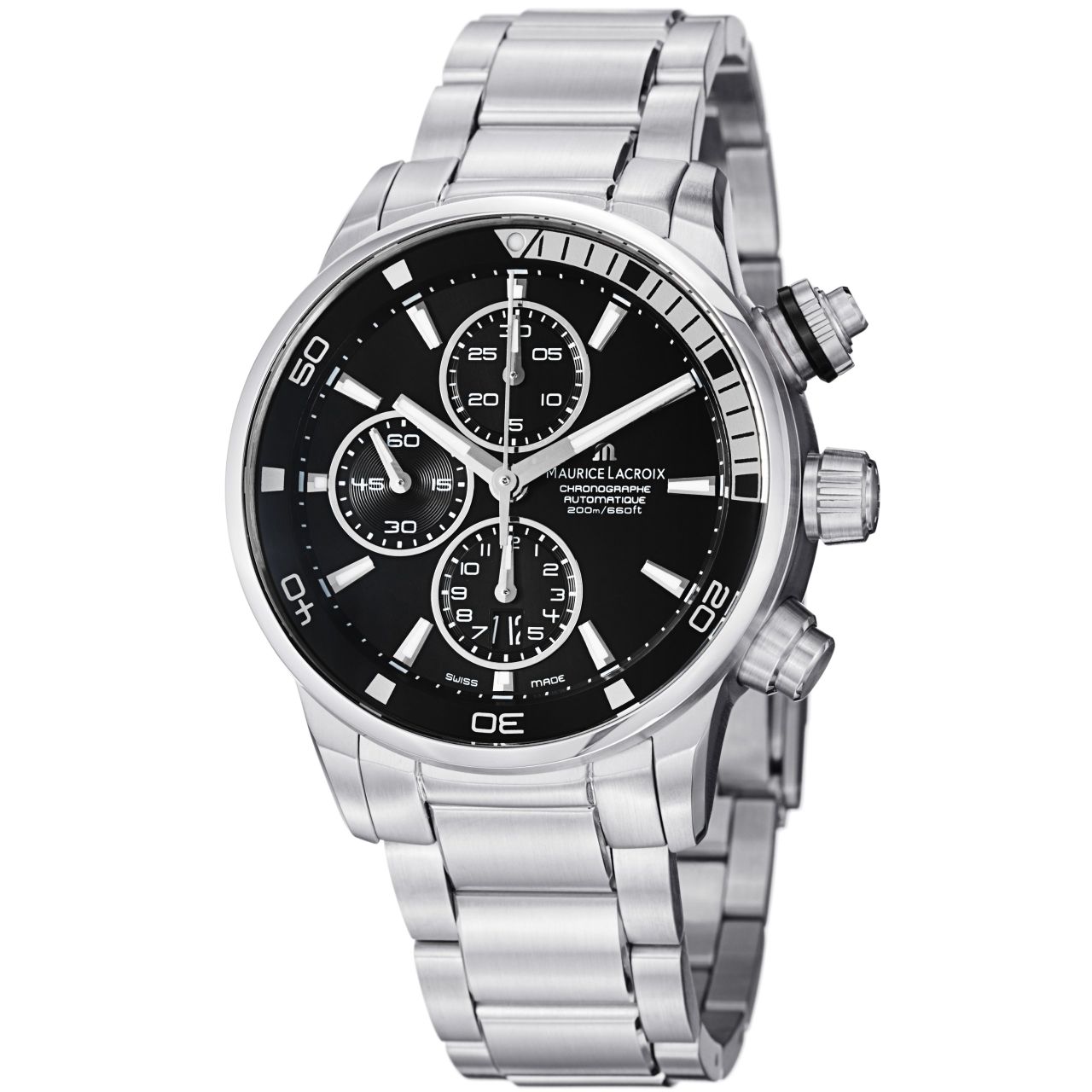Maurice Lacroix Men's PT6008-SS002330 Pontos Black Chronograph Dial Watch