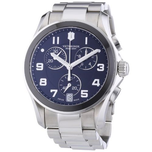 Victorinox Swiss Army Men's 241544 Silver Chrono Classic with Ceramic Bezel Blac