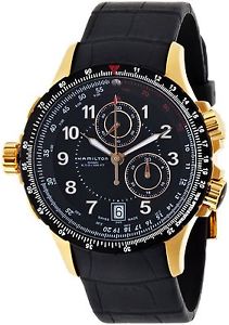 Hamilton Men's H77642333 Khaki ETO Black Chronograph Dial Watch