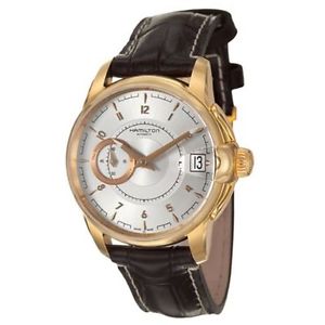 Hamilton H40645555 Mens Silver Dial Automatic Watch with Leather Strap
