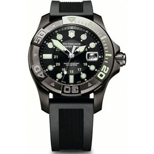 Victorinox 251426 Mens Black Dial Analog Quartz Watch with Rubber Strap