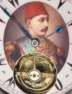 Rare antique Ottoman Pasha officer's  award gun metal Bonheur watch.Fancy dial