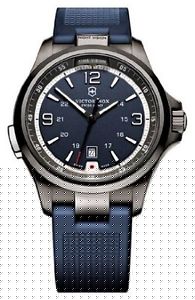 Victorinox Swiss Army Blue Dial Stainless Steel Rubber Quartz Men's Watch 249069