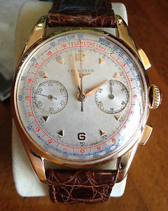 LONGINES 30 Ch  CHRONOGRAPH  IN ORO ROSA 18 Kt  FLY-BACK Ref 6595