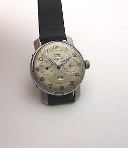 Vintage Universal Geneve Stainless Fancy Lug Triple Calendar Day Date 34.5mm