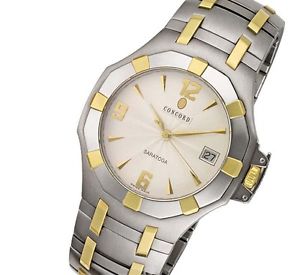 Mens Concord Saratoga 15.c2.1894 18Kt/SS Guilloche Dial Date Watch 18k Box Paper