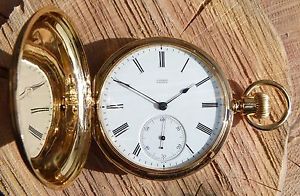 (1U) Glashütte Assmann Taschenuhr 18 ct Gold 101 Gramm um 1880