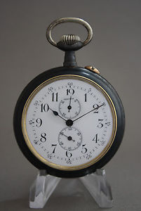 Self Winding Power Reserve Antique Gun Metal Pocket Watch circa 1890 Very Rare